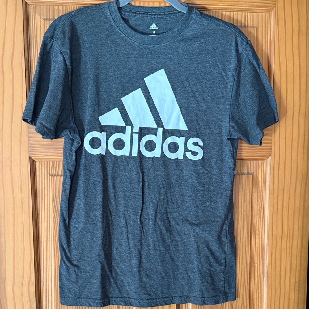 Adidas Charcoal Tee with White Logo